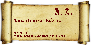 Manojlovics Kósa névjegykártya